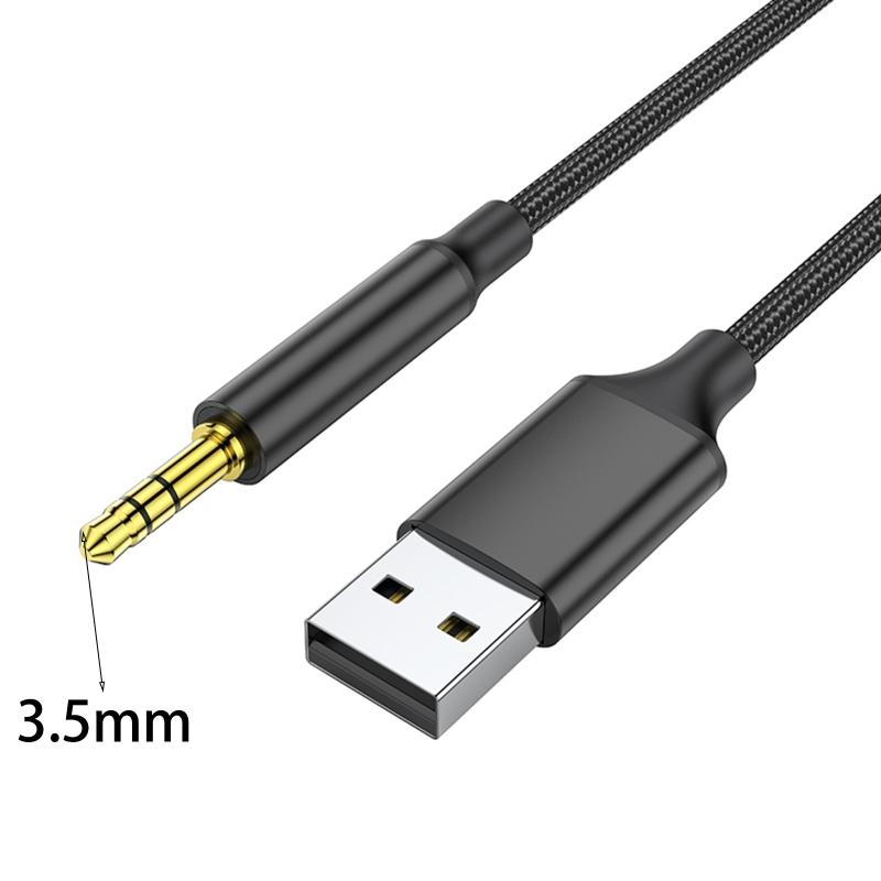 USB Male To 3.5mm Male Adapter Headphone Audio Jack Cable Cord Hi-Fi Dongle for Speaker Computer