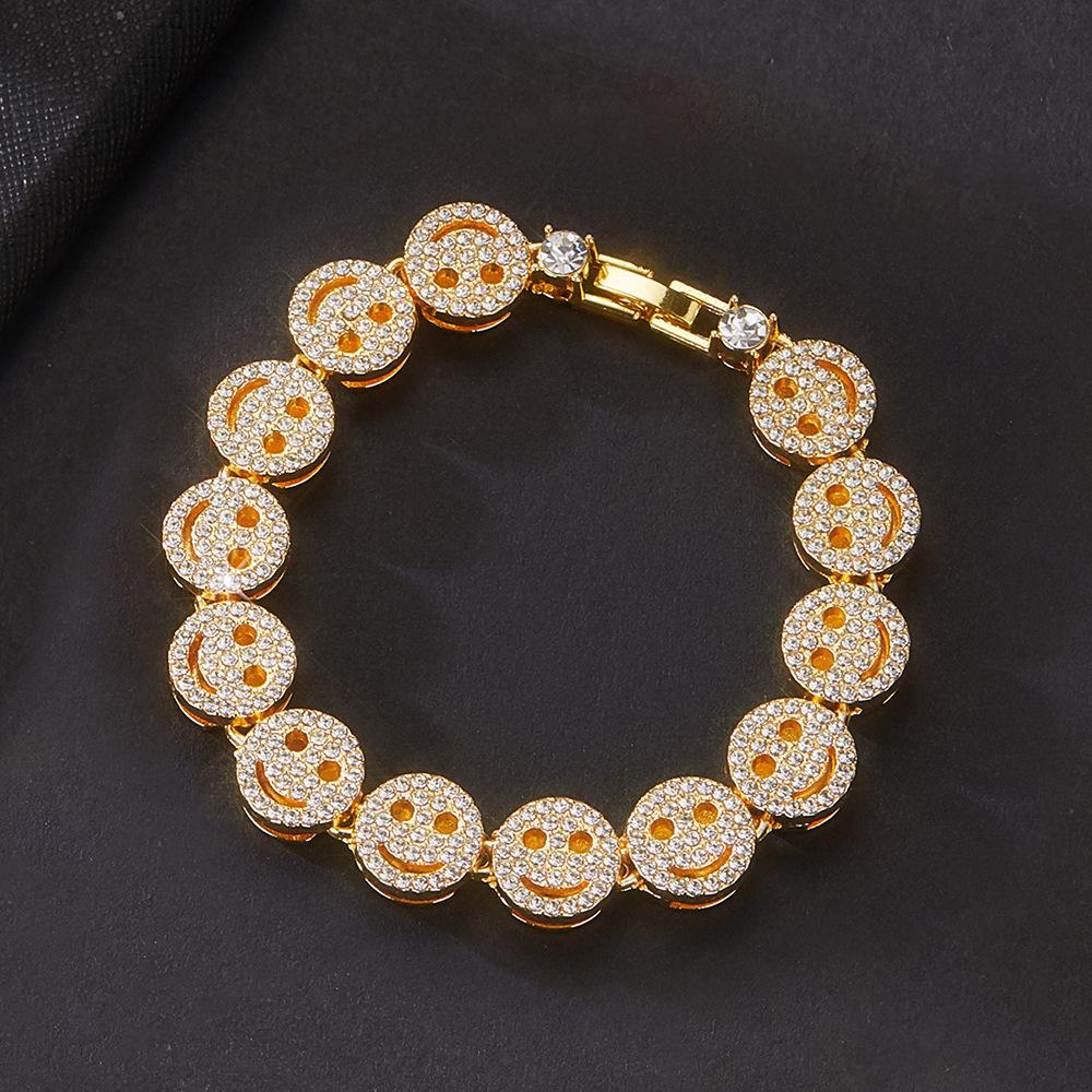 

Мужская круглая теннисная цепочка со смайликом в стиле хип-хоп, ожерелье в стиле хип-хоп Iced Out Bling, 12 мм, браслет с кристаллами, ожерелья, костюм, модные очаровательные ювелирные изделия