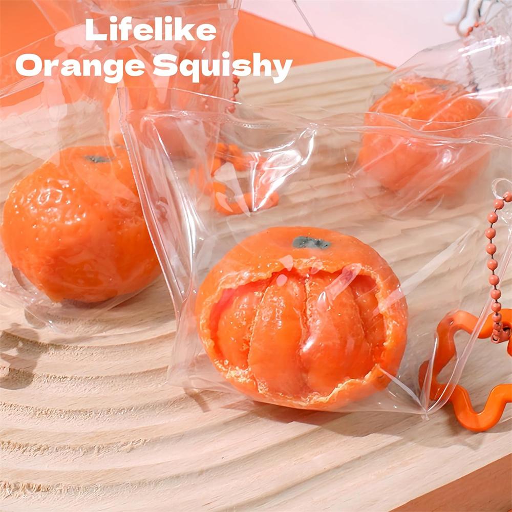Peeled Orange Squishies Stress Relief Simulation Fruit Squeeze Toys Slow Rising Cute Birthday Gift Novelty Toy for Kids Adults