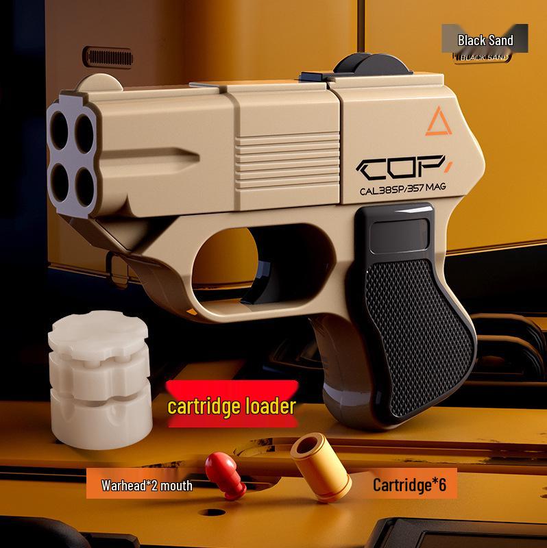 Mingjiangtang COP357 Life Card Toy Gun: Manual Continuous Fire Ejecting Shell Soft Bullet Gun for Kids.