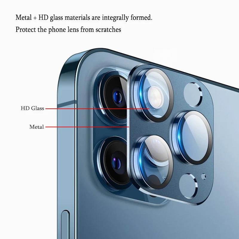 For IPhone 14 15 16Pro Max Metal + Glass Lens Protective Cover For IPhone 14 Plus 12 13 Mini 11 Pro Max Camera Protector Film 4