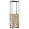 Fireplace & Stove Accessories Firewood Rack Black 50X20x150 Cm Steel