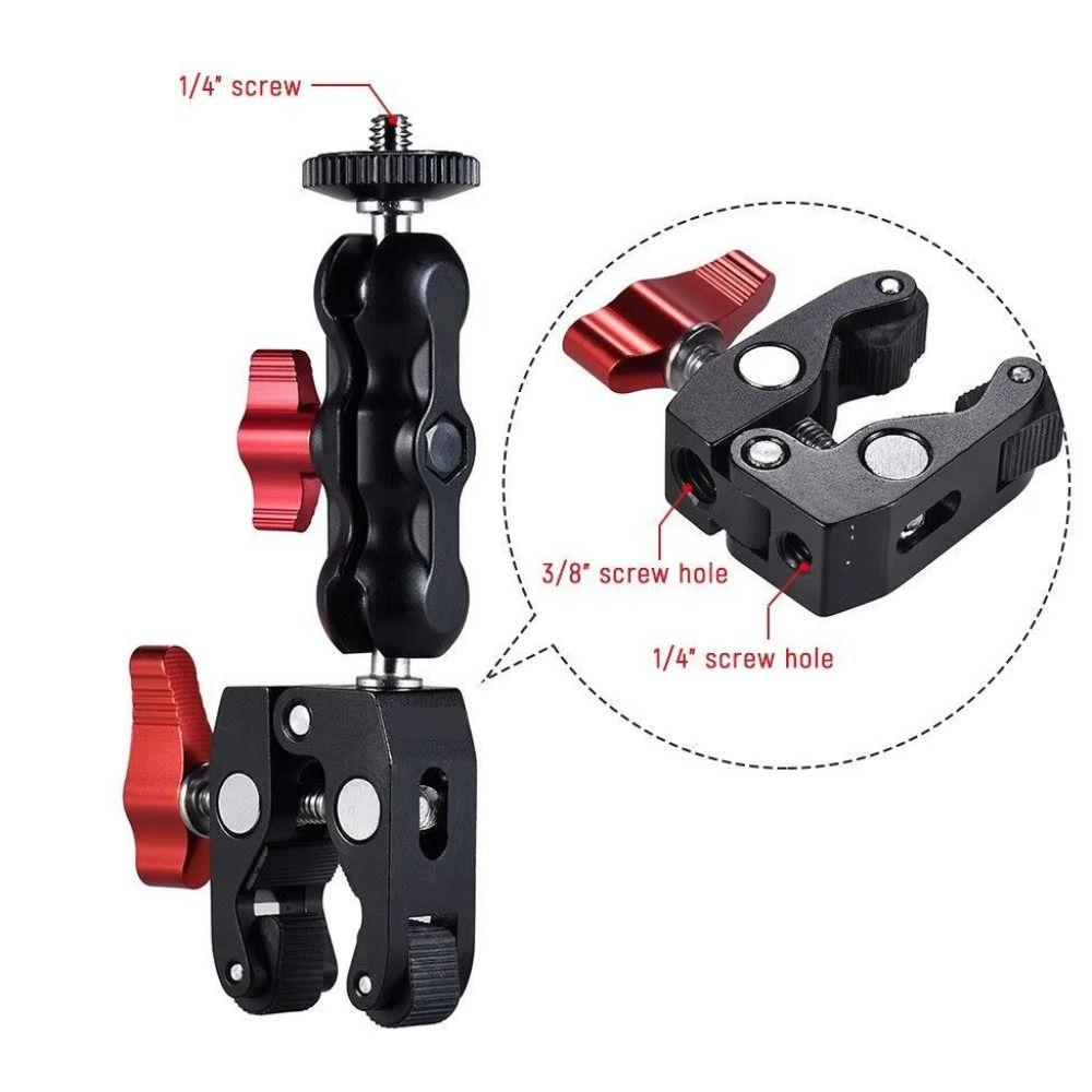3/8"-16 Thread Super Clamp 360° Ballhead Monitor Clamp Professional Camera Clamp Mount  Photography