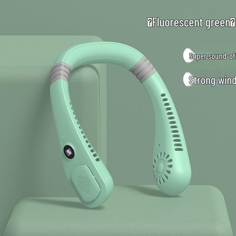 

Leafless USB Neck Fan: Silent, Strong Wind, Hands-Free Outdoor Cooling Gift 1200mAh 5-speed Wind Adjustment