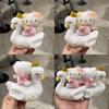 Cat Plush Swan Keyring With Heart Decoration For Enthusiasts Kids