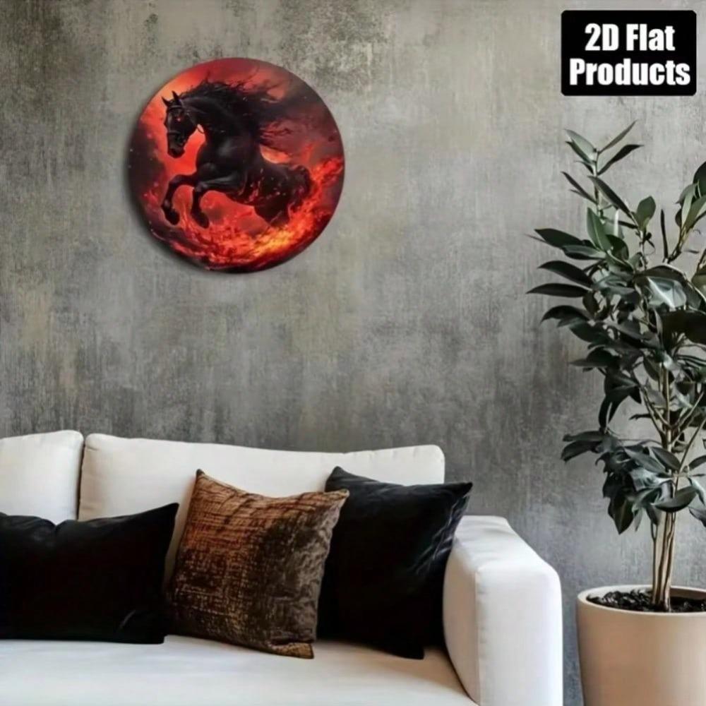 Iron Horse Gallop Flame Metal Wall Art Bohemian Style Home Decor