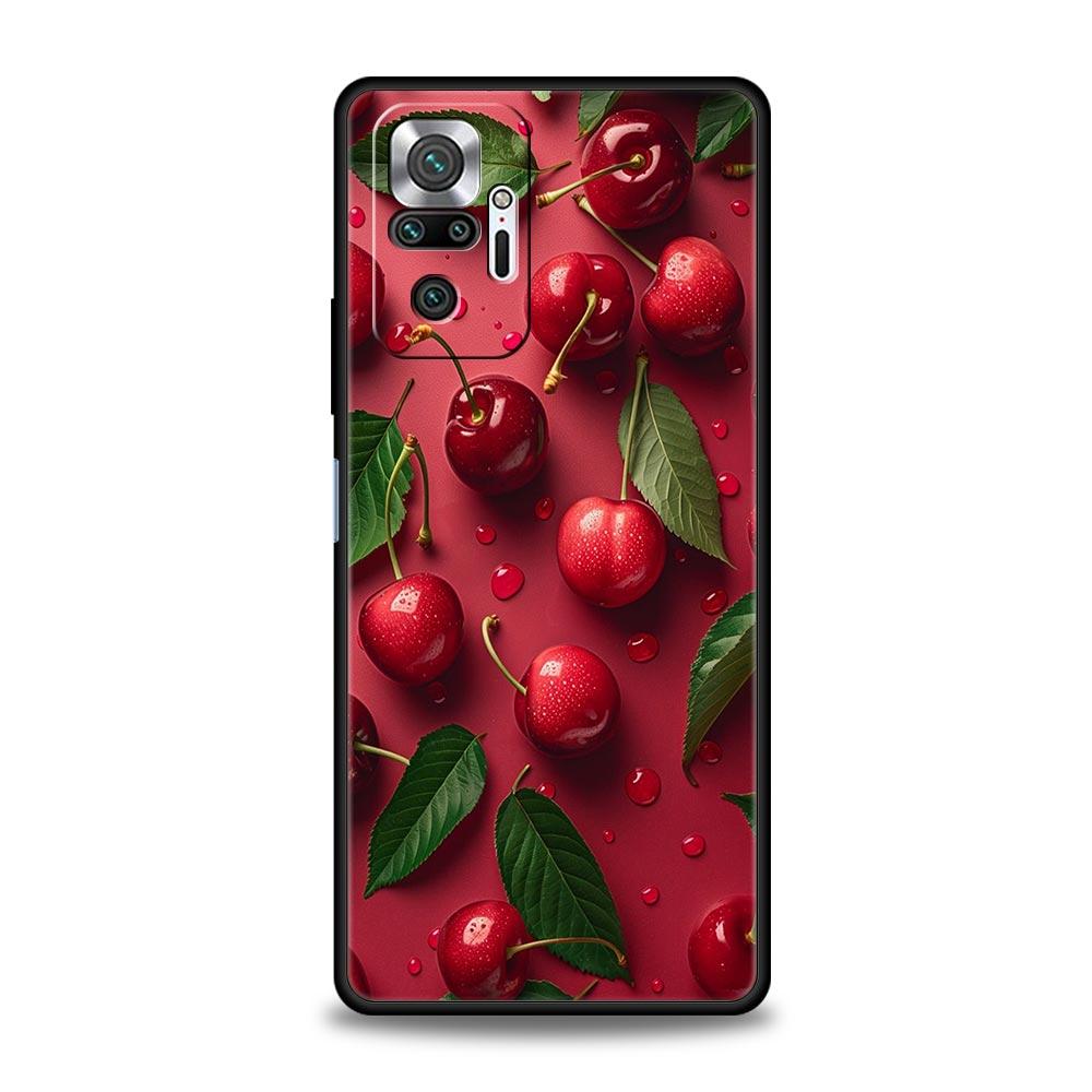 Cherries Cherry Fruit Phone Case For Xiaomi Redmi Note 14 13 5G 10 11 12 Pro Plus 4G 14C 13C 12C 10C Black Cover
