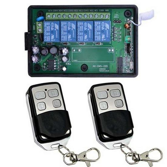 High-End 4-Button 220V Smart Wireless Remote Control: Jog, Self-Locking, Interlocking, and Selectable Modes. Wireless Remote Control Switch