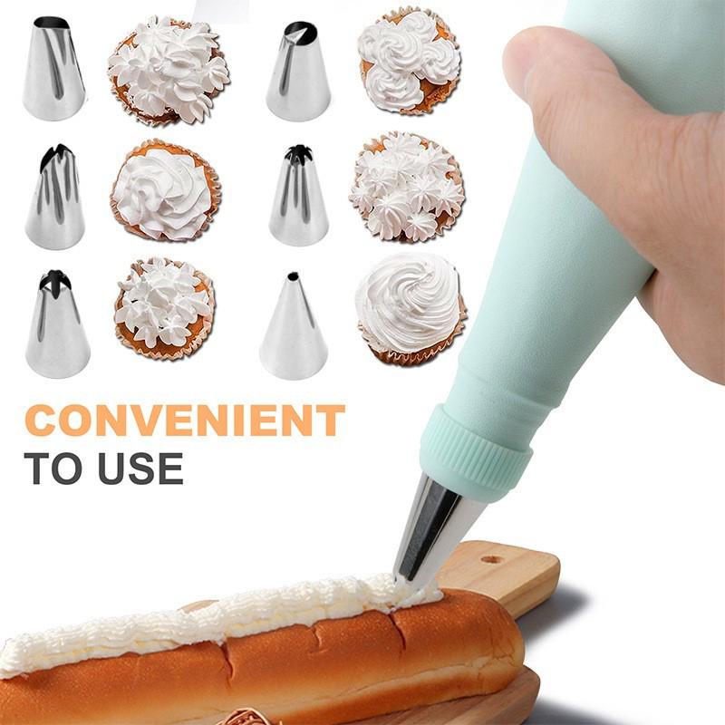 Stainless Steel Kitchen Baking Cake Decorating Tool Silicone Piping Nozzles