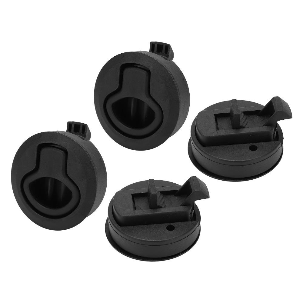 4PCS Boat Cabinet Hardware 61mm/2.4in Marine Flush Pull Slam Latch Black Round Ring Lock Flush Pull Slam Latch Yachts Use