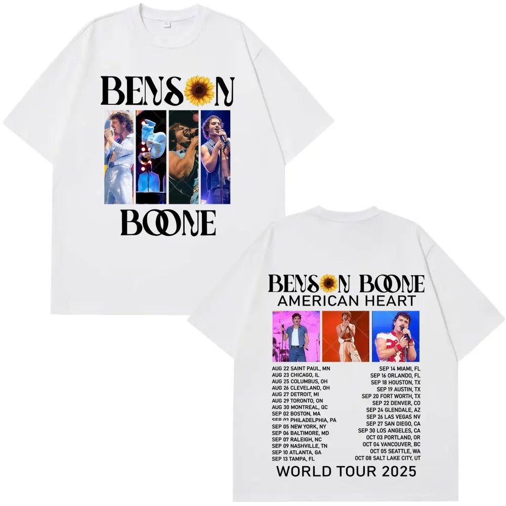 Casual Streets Harajuku Tee Benson Boone American Heart Tour 2025 T-shirts Men's Women Gothic Punk Vintage T Shirt Print Cotton