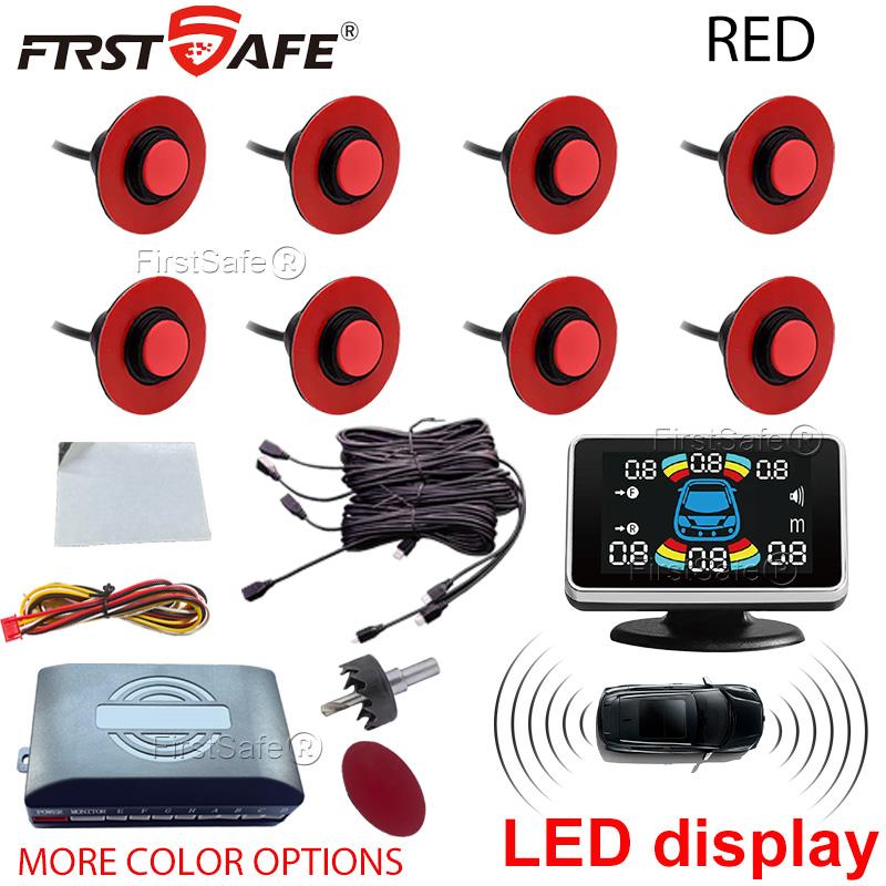 12V16.5mm Parking Sensor Kit 6/8 Sensor Buzzer Reverse Radar Sound Alarm Indicator Probe System