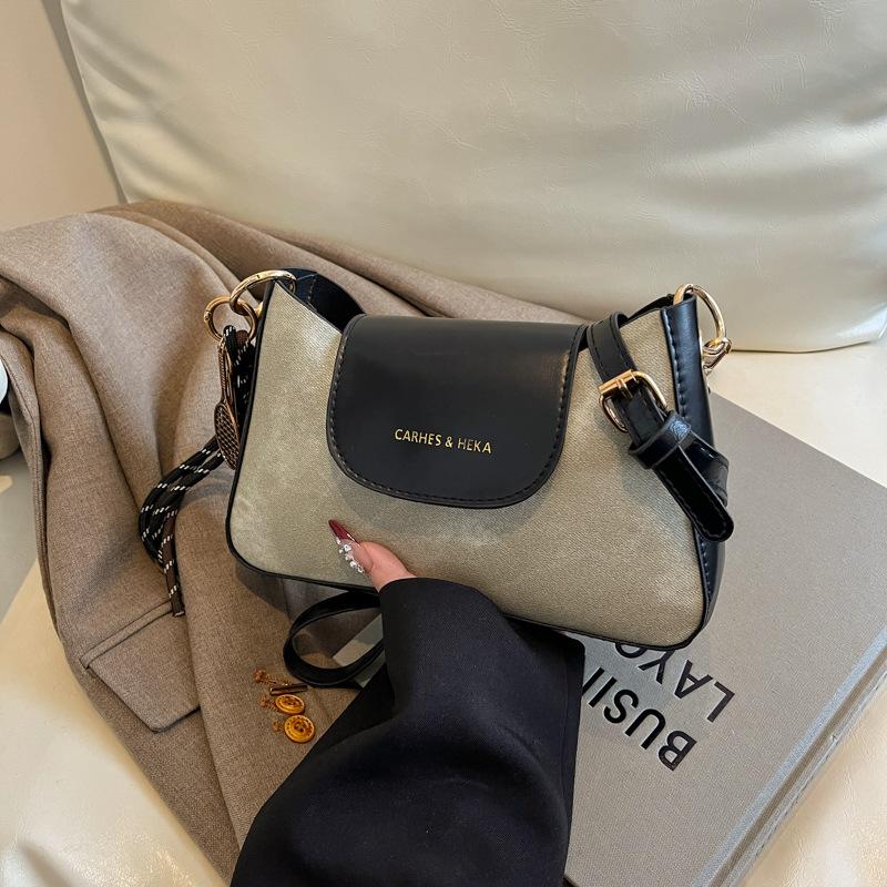 Niche Design New Women's Bag 2025 High-end Autumn and Winter Retro Versatile Underarm Bag Color Matching Shoulder Messenger Bag