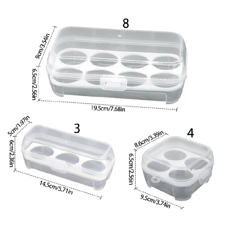 Travel Friendly Clear Eggs Case With Sealed Closure Camping Cookware Organizers Crush Proof Construction
