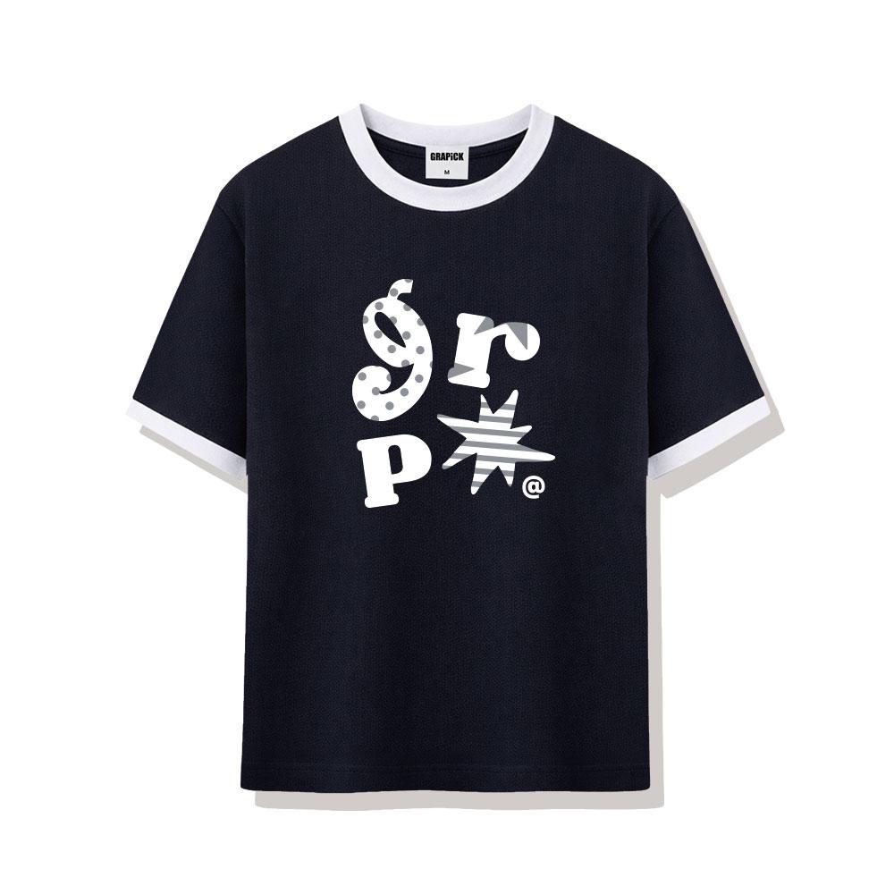 Geulapig Drop-Type Ringer Loose Fit Short Sleeve T-Shirt 4 Colors [Grse_4504]