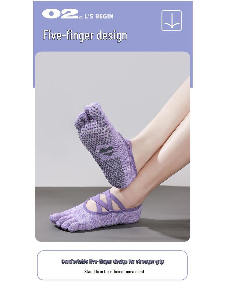 Korean Style Non-Slip Pilates Yoga Socks for Women - Trendy Five-Toe Indoor Fashion