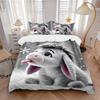 3pcs Winter Wonderland Donkey Bedding Set - Includes One Quilt Cover and Two Pillowcases (No Core) - Perfect for Bedroom and Guest Room Deco