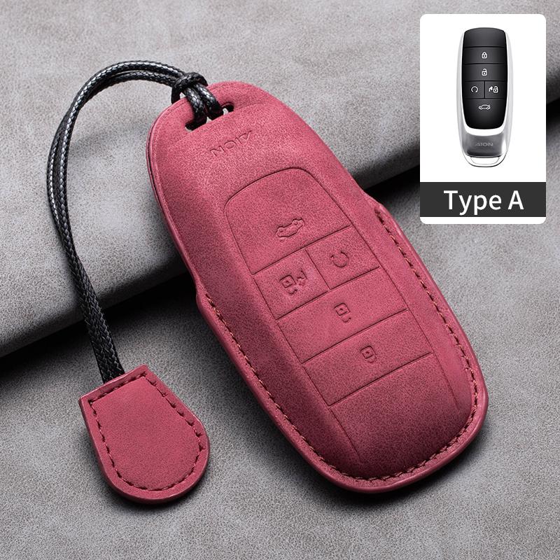 Leather Car Key Case Full Cover Remote Shell For Gac New Energy Trumpchi Aion S ION V Y LX and Mitsubishi Airtrek EV Accessories