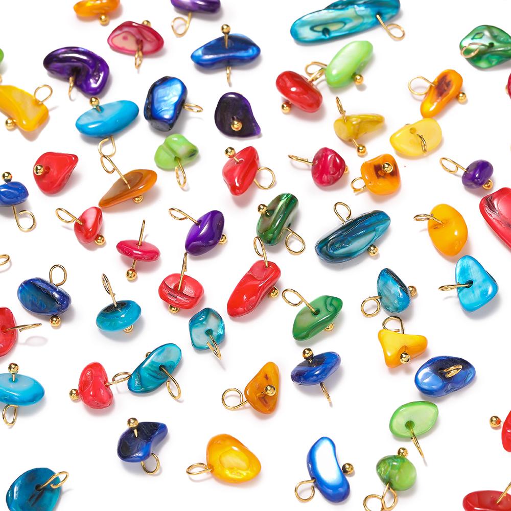 5Pcs Irregular Natural Stone Bead Pendant Multicolor 3-20mm Broken Stone Pendant Nine Needle Pin for Necklace DIY Jewelry Making