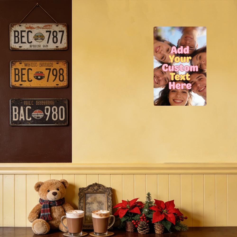 Custom Personalized Photo Metal Plaque 8x12 Inch DIY Wall Decor Creative Gift