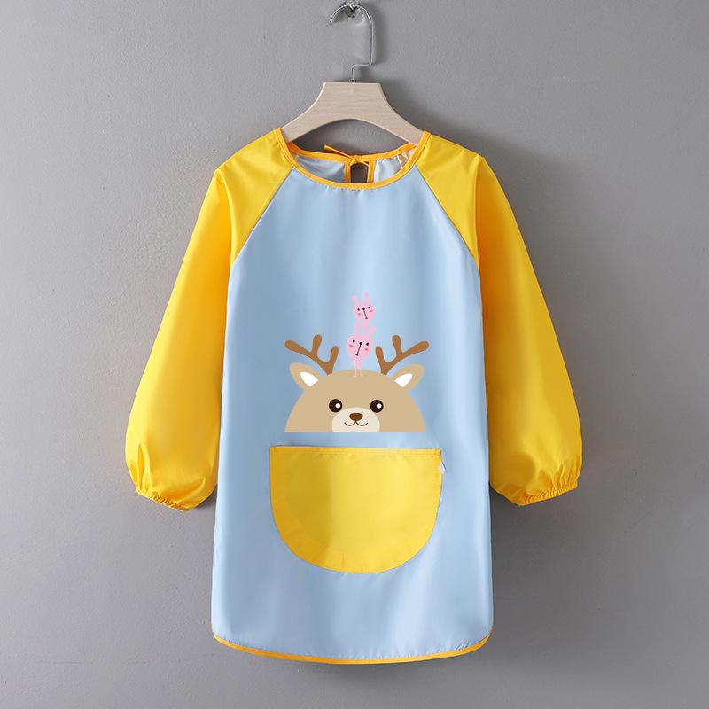 Children's Waterproof Art Smock with Logo - Reversible Apron for Painting and Eating  