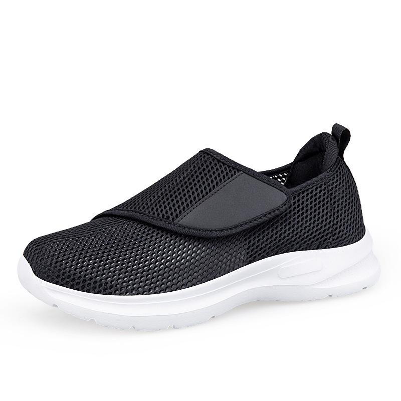 Summer men's and women's walking shoes mom and dad casual sneakers low-top hole single mesh Velcro cover