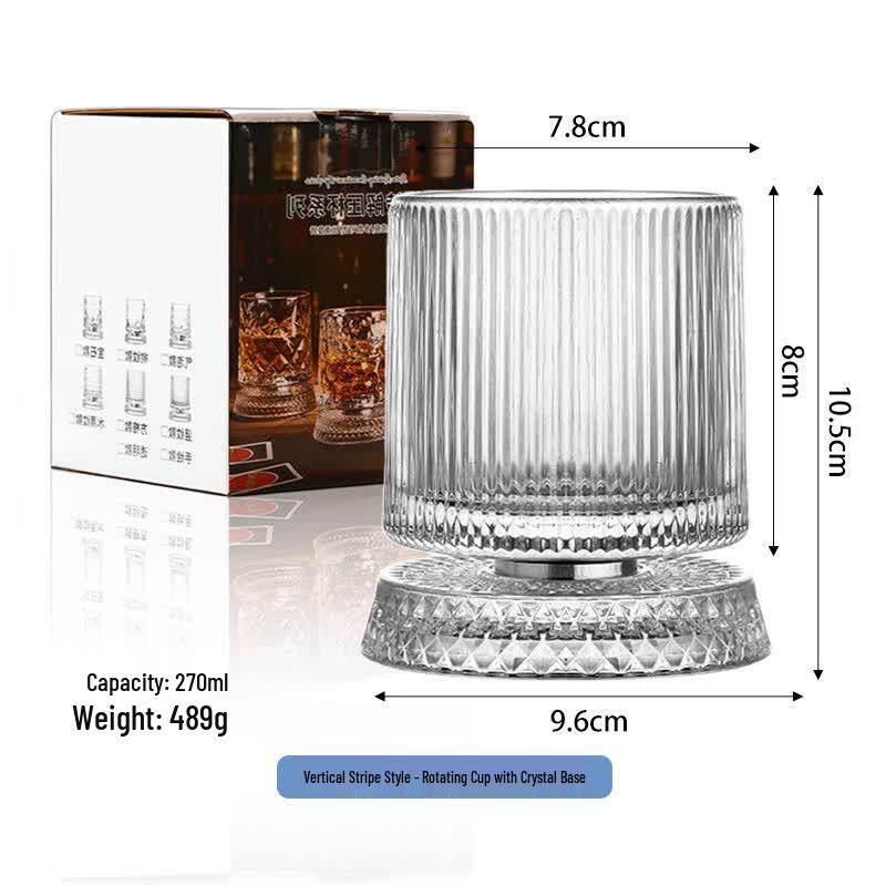 Rotating Whiskey Glasses with Crystal Base