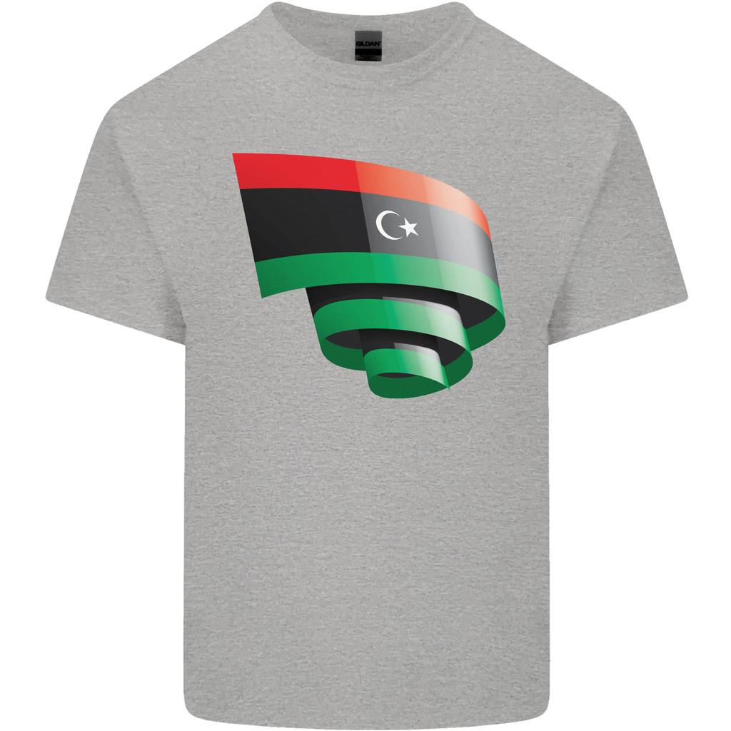 Curled Libya Flag Libyan Day Football Unisexs Light Cotton TShirt