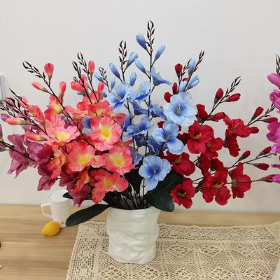 Sztuczny Kwiat Gladiolus Śliwa Wiśnia Jedwabna Tkanina Sztuczne Kwiaty Ślub Przyjęcie Dekoracja Domu Bukiet