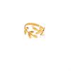 24K Gold Color Branch Leaf Rings For Women Adjustable Open Ring Non Tarnish Wedding Band Trendy Jewelry Accessories Gifts