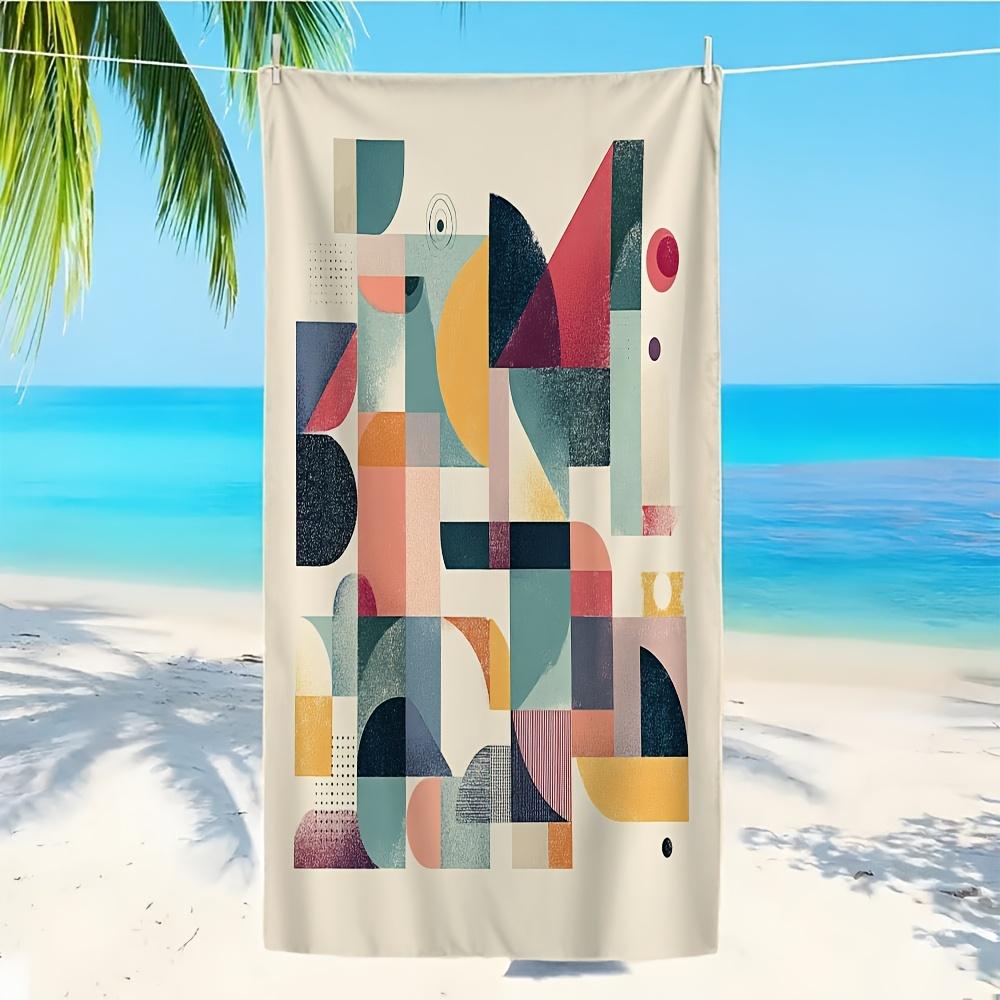 

Abstract Geometric Beach Towel Quick Dry Large Modern Art Print Boho Style for Pool Vacation Summer 90x180cm W30*H60(CM)