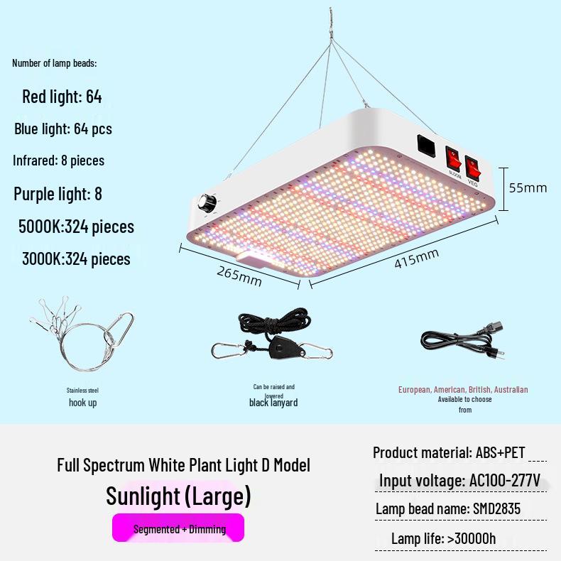 Adjustable E27 LED Plant Growth Light for Indoor Greenhouses and Seedlings