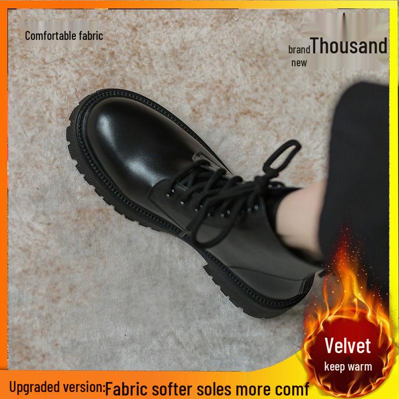 Botins Martin Femininos de Sola Macia, Estilo Britânico 2025, Plataforma Petite, Aumentam a Altura para Outono/Inverno