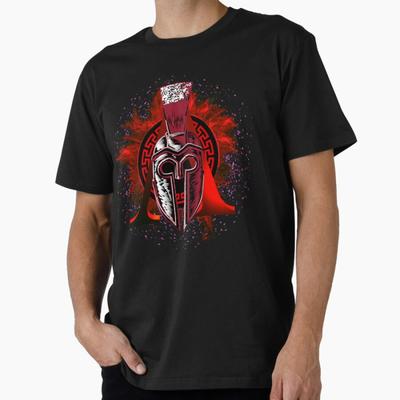 Red Greek Key Spartan Warrior Helmet Ancient Greece Gift T Shirt This Is Sparta Norse Mythology