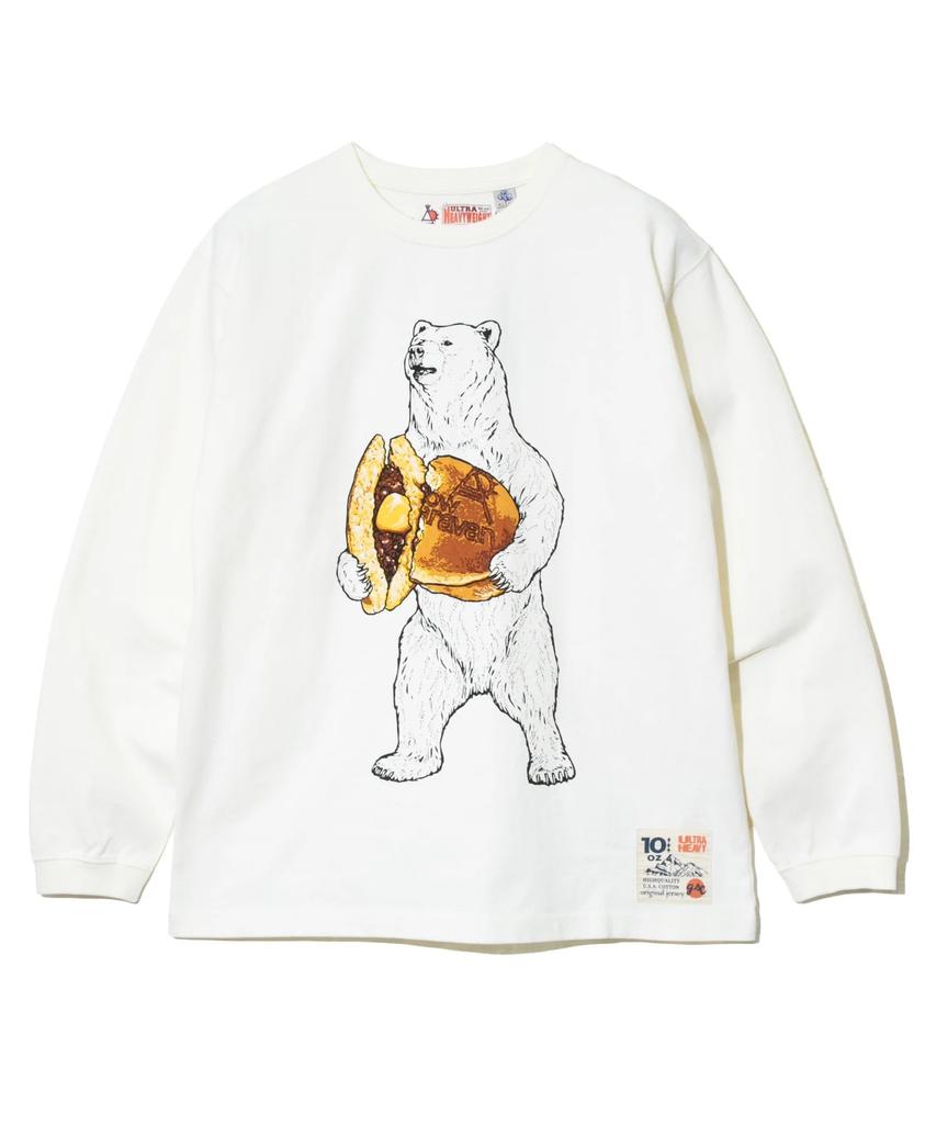 [go Slow Caravan] 332802 Super Heavy USA/C Dorayaki Kikuma Long Sleeve T-Shirt, White, Size L