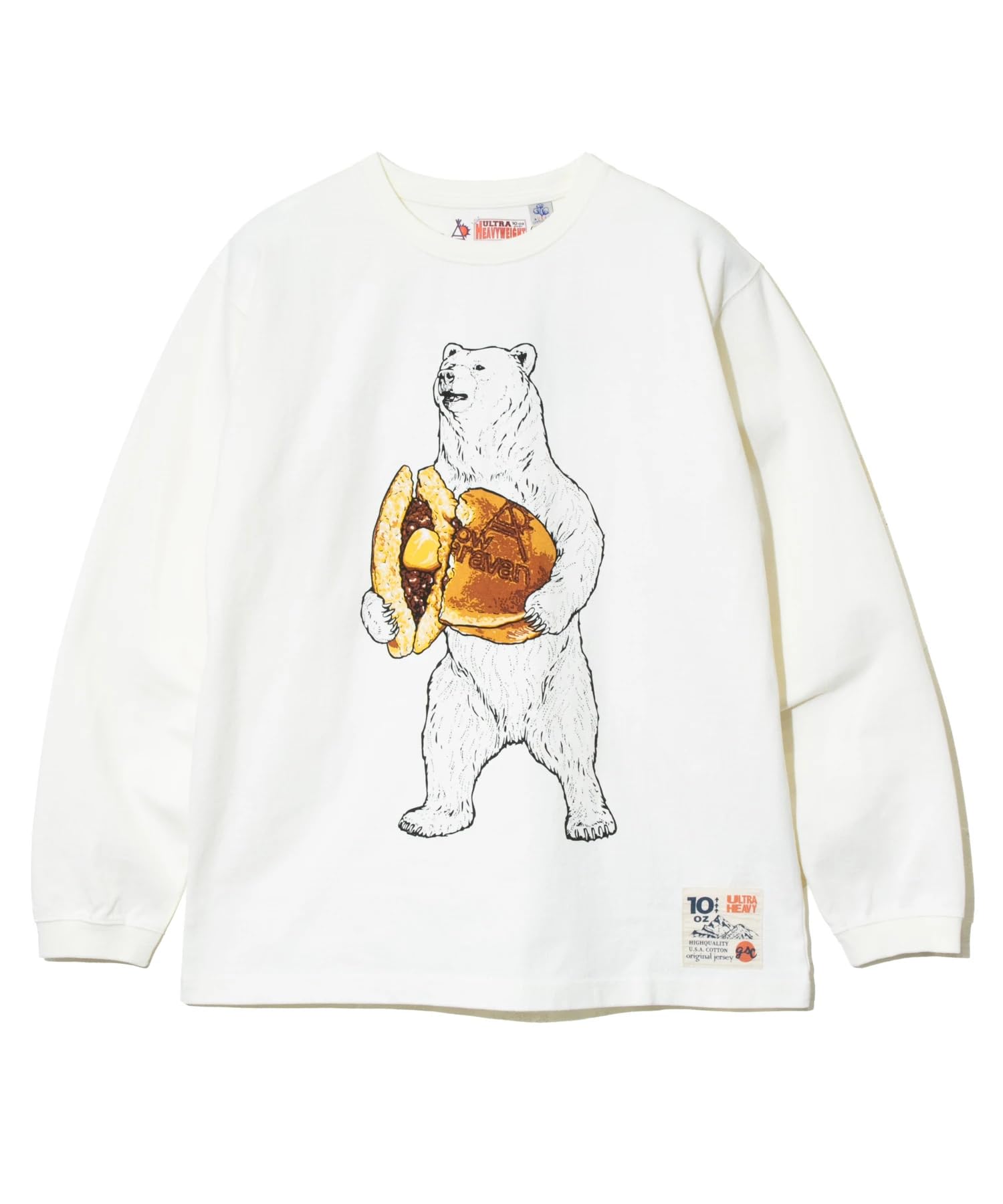 

[go slow caravan] 332802 Super Heavy USA/C Dorayaki Kikuma Long Sleeve T-Shirt, White, Size L