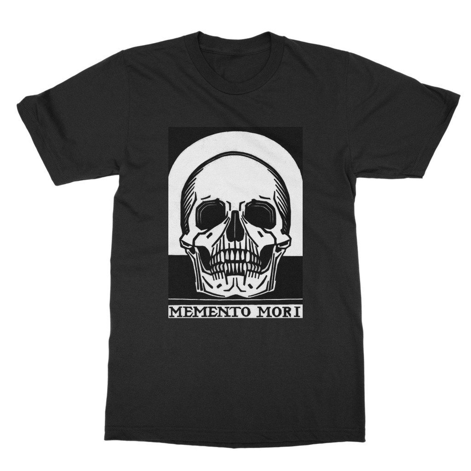 Memento Mori Skull T-Shirt, Classic Unisex Cotton Tee 4XL