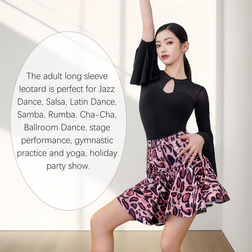 WinsGreat Long Sleeve Dance Rhythmic Gymnastics for and Recitals Women's Leotard, Leotard, Latin, Ballet, Bodysuit, Slimming, Sexy, Lightweight,