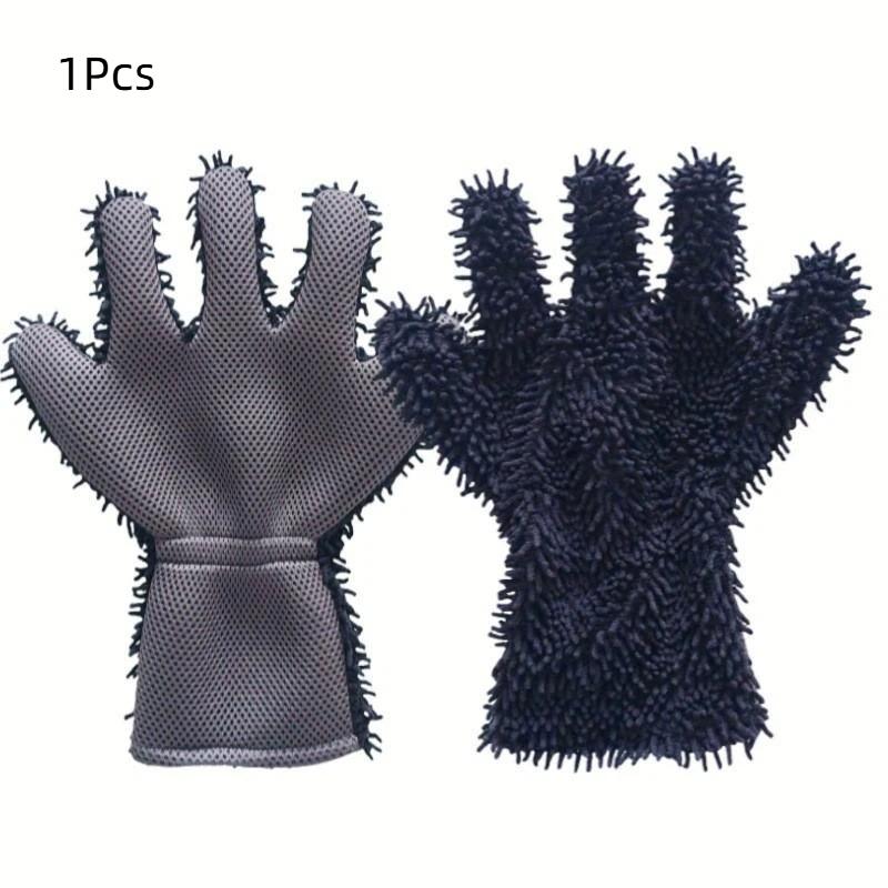 All-Purpose Microfiber Glove Effective for Car and Kitchen Cleaning Gray чёрный