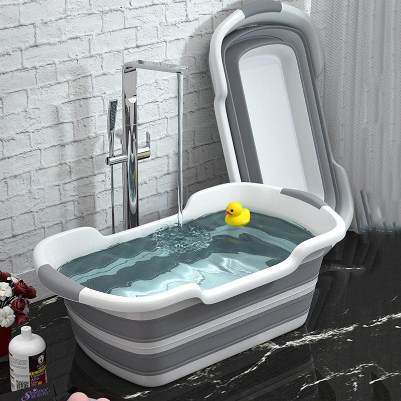 Baby Shower Přenosné silikonové vaničky pro domácí mazlíčky Koupací doplňky Dětská skládací protiskluzová vana Bezpečnost Kočka Pes Koupel