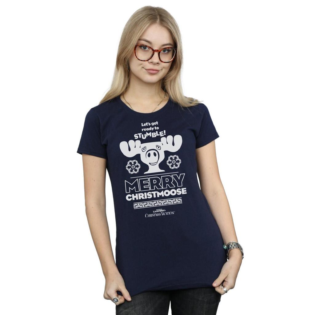National Lampoon´s Christmas Vacation Womens/Ladies Merry Christmoose Cotton T-Shirt