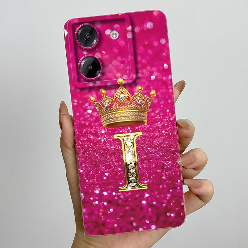 For Xiaomi Poco M7 Pro 5G Case Crown Letters Antifouling Non-slip Luxury Cover Couple For xiaomi poco m7pro PocoM7Pro Soft Funda