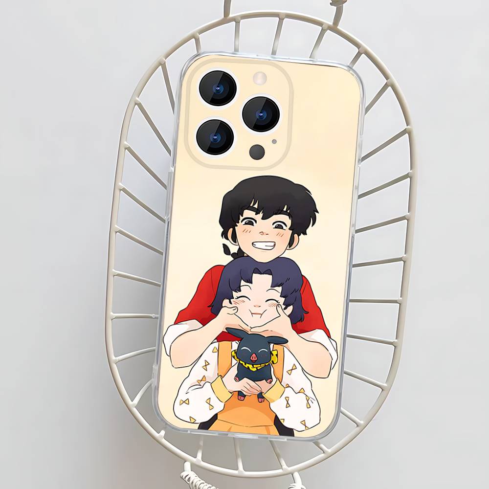 COOL Ranma 1 2 Phone Case For iPhone 17,16,15,14,13,12,11 Pro,Max,Plus,X,XS,XR,SE4,E Mini Transparent Soft Cover