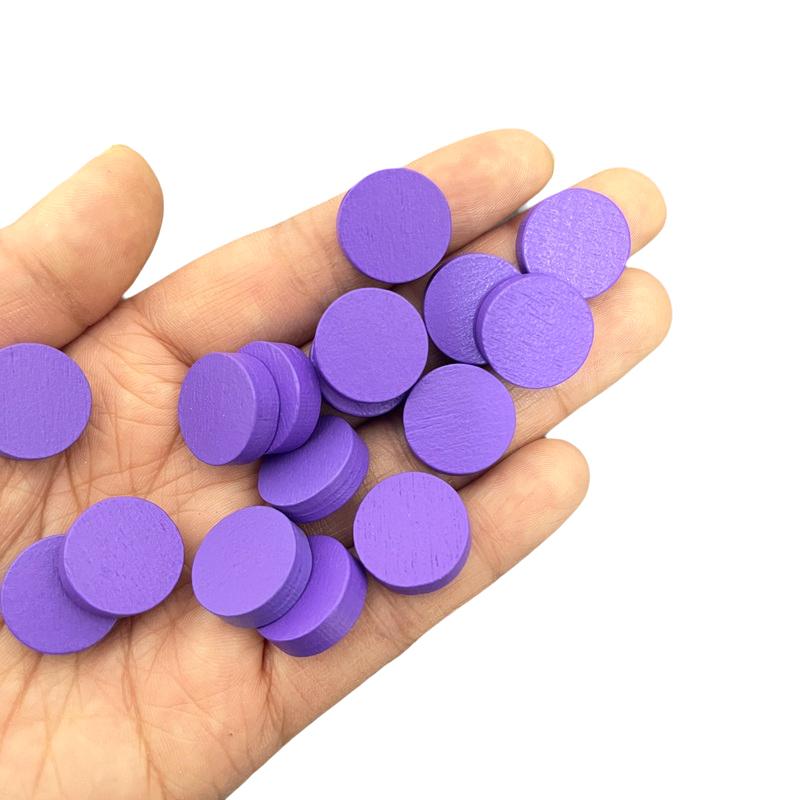 50 Stück 15 mm 5 mm Dicke 12 Farben Holzspielmarken Kreis Scheibe Plättchen Chips Puzzleteile Schachfiguren Für Brettspielzubehör