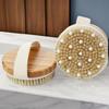 Bamboo Long-Handle Bath Brush: Pig Bristle & Massage Double-Sided Scrubber