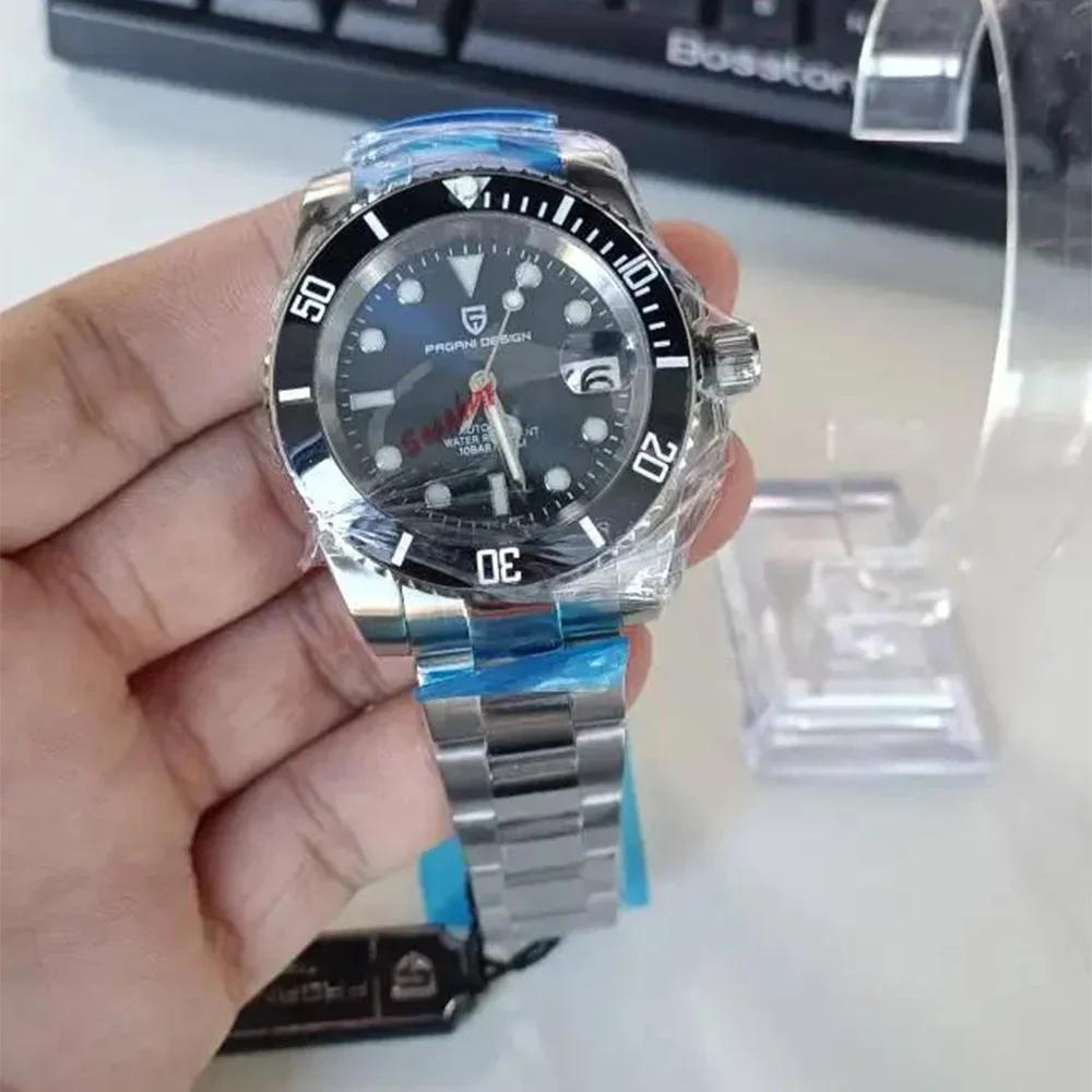 Pagani Design Męski Automatyczny Mechaniczny Zegarek PD1661 Miyota 8215 Nurkowy Stal Nierdzewna Wodoodporny Zegar Szafirowy Reloj Hombre