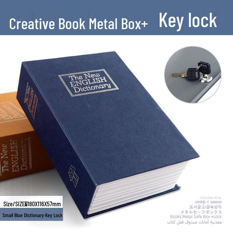 Lockable Metal Book Safe & Coin Bank with Combination Key