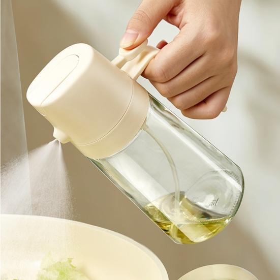 Glass Oil Sprayer for Kitchen, 2 In 1 Olive Oil Mister Bottle with Pour Spout, Adjustable Fine Mist Spray for Cooking BBQ