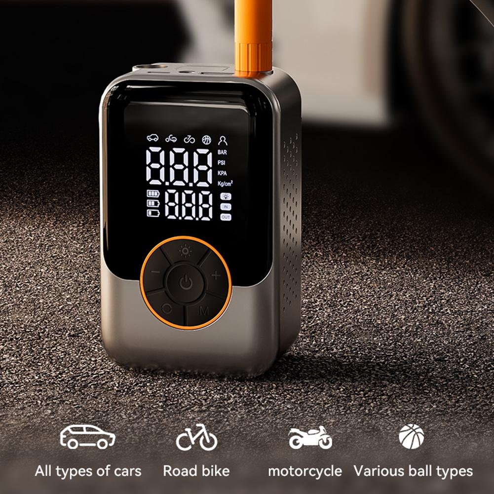 Electric Air Compressor Rechargeable High Precision Car Tyre Inflator LCD Display Portable Air Pump for Car Motorcycle Bike Ball