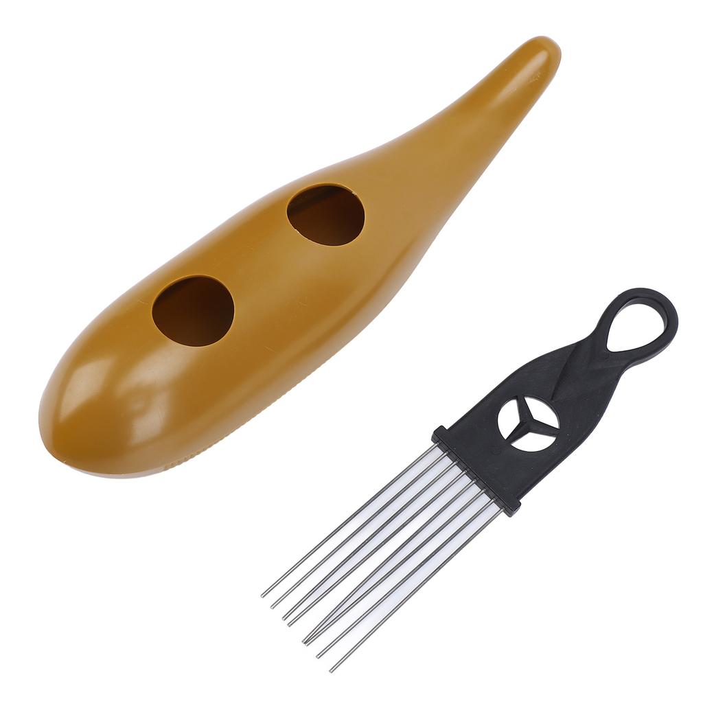 Guiro Instrument Stainless Steel and ABS Coffee Color Fish Shape Guiro Latin Percussion Instrument W